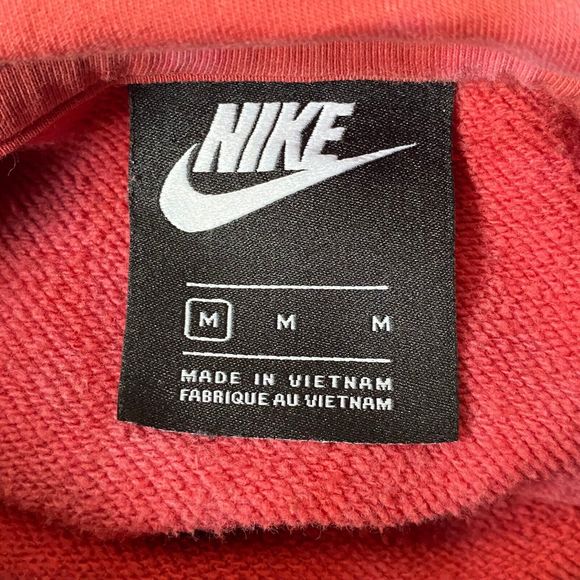 Nike Hoodie Women Medium Pink Tie Dye Pullover Kangaroo Pocket Logo Mock Neck - Picture 5 of 11